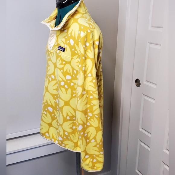 NWT PATAGONIA MICRO D SNAP-T PULLOVER RARE YELLOW COLOR PRINT WOMEN SIZE MEDIUM - Picture 3 of 15